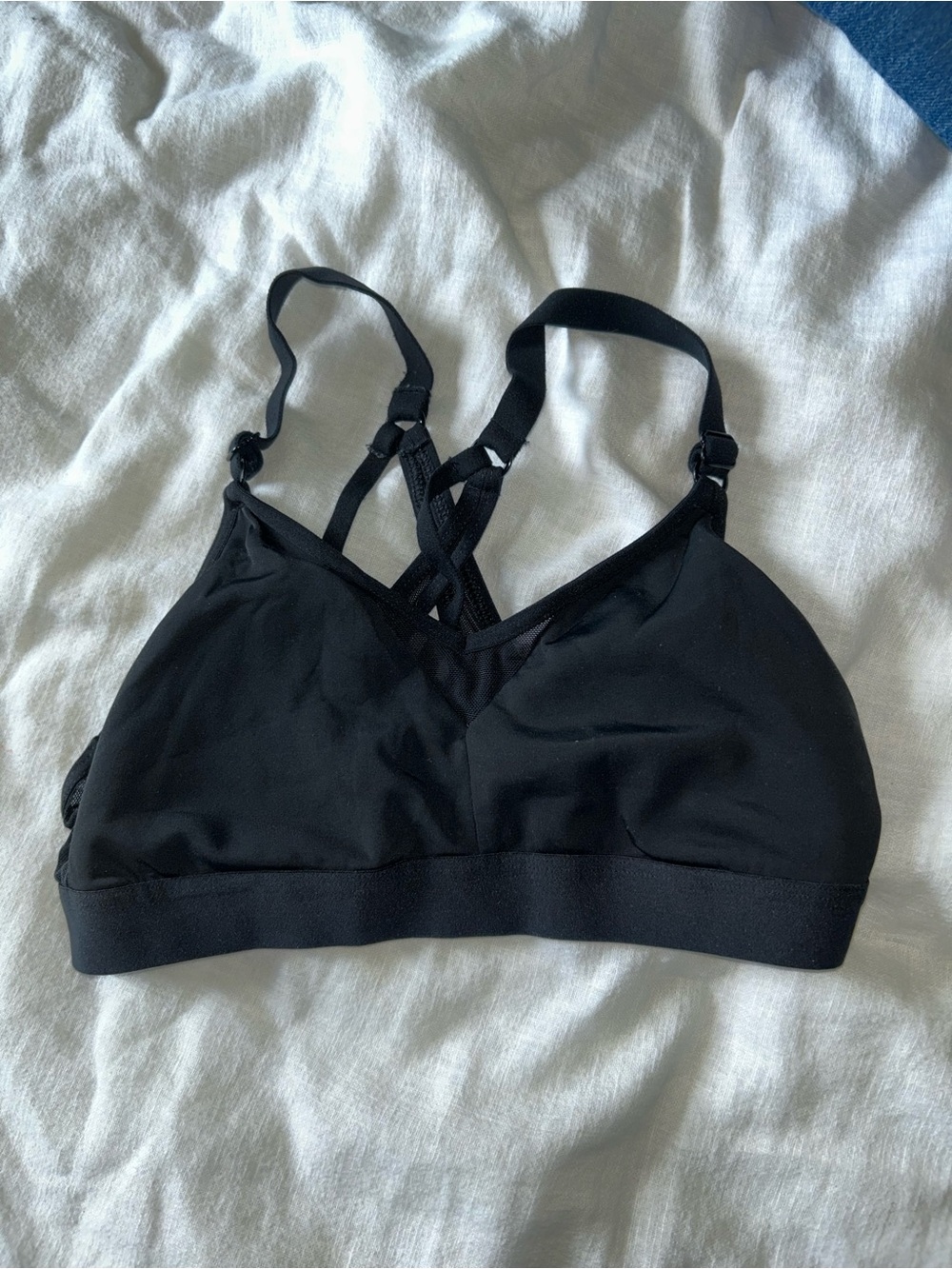 aerie Black Crisscross Sports Bralette